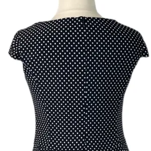 Nine & Co Aline Dress Cap Sleeves Black White Polka Dot Boatneck Women’s Size 14 thumbnail 8
