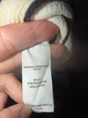 Amanda Uprichard Cream & Black Striped Sleeveless Knit Dress thumbnail 8