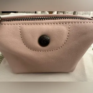 New Longchamp Le Pliage‎ Pale Pink Leather Coin Purse thumbnail 2