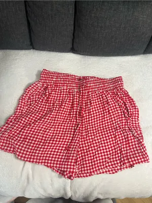 Streetwear Society Red Gingham High-Waist Women's Shorts thumbnail 3