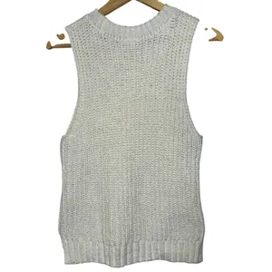 Abercrombie & Fitch Cream Chunky Knit Sleeveless Crew Neck Sweater Vest Size M thumbnail 3