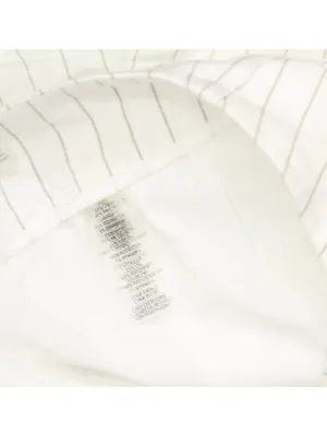 NEW Calvin Klein Pinstriped Pleated Pants Linen Blend Lined White / Khaki 14 thumbnail 4