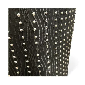 Black Rhinestone Embellished V-Neck Bodycon Sheath Dress Vintage style 50's Med‎ thumbnail 4