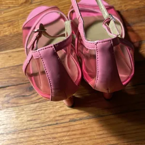 Bellini Katia pink ankle straps 3 inch heels with clear pink details thumbnail 6