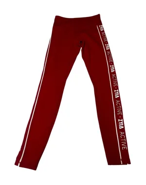 ZYIA Active Red Leggings Womens 4 Logo Side Stripe Ankle Zip Athletic Yoga Pants thumbnail 1