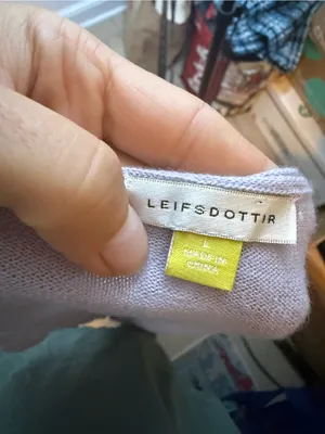 Leifsdottir Lilac Bow Cap Sleeve Cashmere Sweater thumbnail 3
