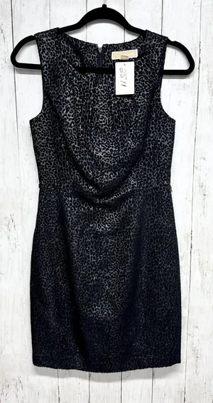 Michael Michael Kors Dress Women Size 6 Black Leopard Print‎ Sleeveless Mini thumbnail 1