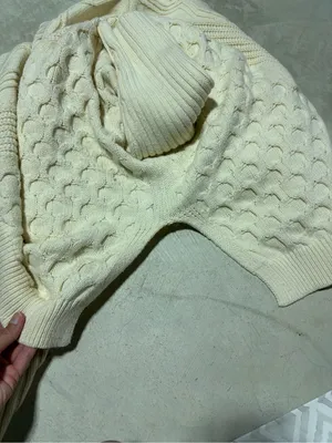 Anthropologie Maeve Cream Cable Knit Women's Sweater x-large thumbnail 10