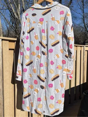 Xhilaration Women’s Donuts Pastries & Iced Coffee Sleep Shirt Nightgown Size L thumbnail 5