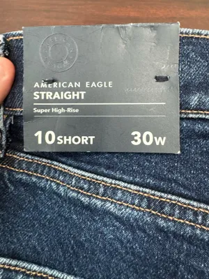 NWT American Eagle Stretch Super High-Rise Straight Jeans Size 10 Short thumbnail 4