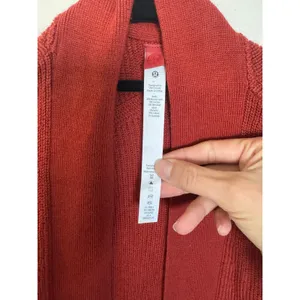 Lululemon Merino Wool-Blend Ribbed Long Wrap Sweater Cayenne Size 12 thumbnail 5
