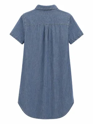 Gap Denim Chambray Shirt Dress Womens Small Blue 100% Cotton Casual thumbnail 3