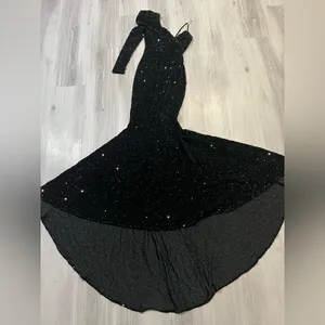 NWOT Glamorous One-Shoulder Black‎ Sequin Dress thumbnail 5