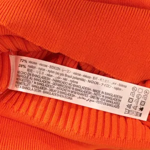 NWT!! ZARA Ribbed Turtleneck Sweater Bright Orange Fitted Knit Cropped Small thumbnail 14