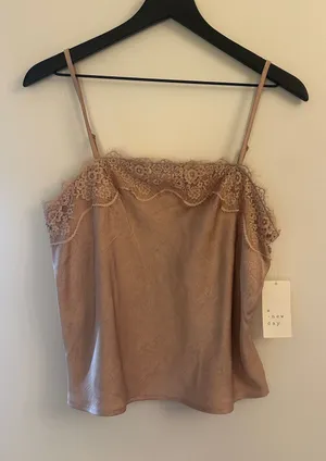 A New Day nude lace cami blouse thumbnail 1