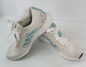 adidas Women's White Sneakers with Teal Accents thumbnail 1