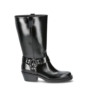 Time and Tru Womens Boots Size 8.5 Black Knee High Harness Riding Moto Western thumbnail 4