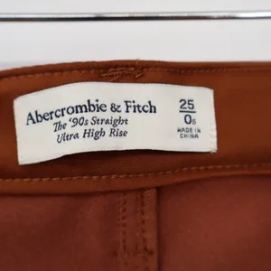 Abercrombie & Fitch The 90s Straight Ultra High Rise Vegan Leather Pants 0s thumbnail 3