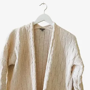 Charlotte Russe Boho Ribbed Knitted Oversized Ivory Cardigan Sweater SZ S thumbnail 4