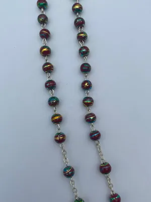 Rosary Red Multicolored Religious Catholic Prayers thumbnail 3