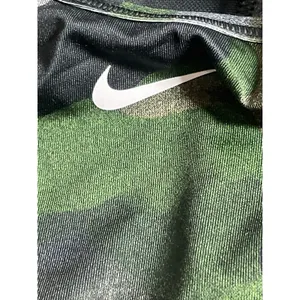 Nike Dri Fit Women's Green Camo Racerback Athletic Sports Bra Crop Top Size M thumbnail 5