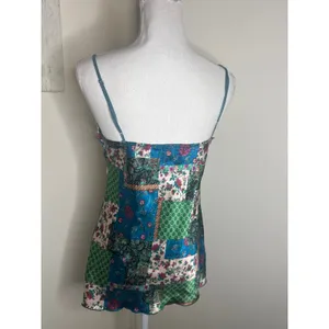 Vintage Y2K Meghan Noland Floral Patchwork Boho Satin Cami Sz M Fairy Grunge thumbnail 4