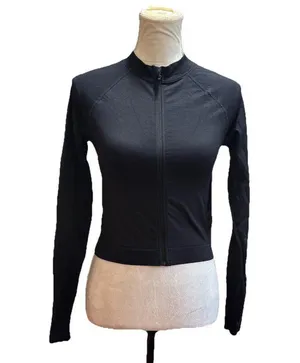 Women's Seamless Fitted Full Zip Jacket - JoyLab Crop Workout Gym Activewear S thumbnail 4