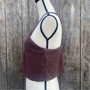 New Aerie Tank/Cami Size Large V Cut Slit Racerback Double Straps Crochet Back thumbnail 3
