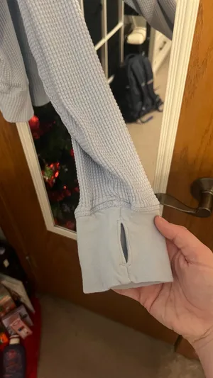 Aerie Waffle V-neck sweatshirt thumbnail 4