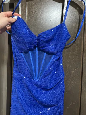 Blue Prom Dress Size 4 thumbnail 2