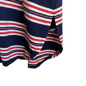 La Blanca Women Sailor Striped Dress L Lace‎ Up Nautical Coastal Preppy Resort thumbnail 6