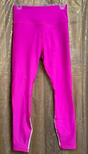 White Fox Active Alexis‎ Hot Pink Fuchsia Panel Leggings Large NWT thumbnail 1