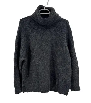 Sundance Charcoal Gray Cowl Neck Sweater wool blend oversized M fuzzy winter thumbnail 1