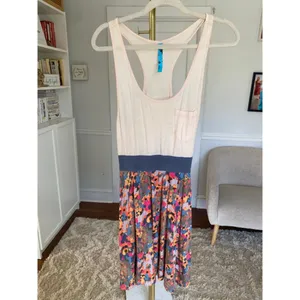 Free People Colorblock Mini Dress Boho Festival Soft Girl Indie Sleaze Beach Y2K thumbnail 2
