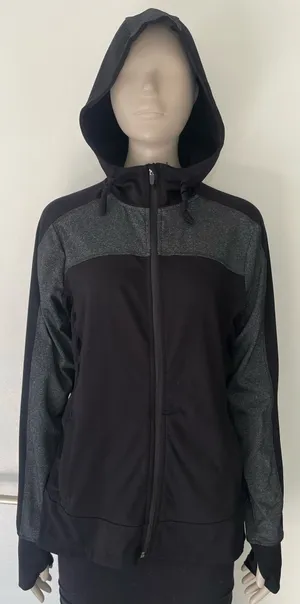 Xersion Black & Grey Colorblock Athletic Zip Up  thumbnail 1