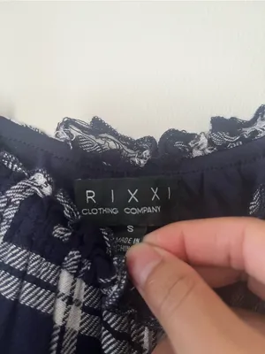 Trixxi Navy Blue White Plaid Tie Strap Mini Dress Small Beachy Coastal Cottagecore thumbnail 4