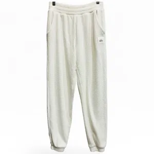 Alo Yoga Muse Sweatpants Bone Ivory Ribbed Waffle‎ Knit Joggers Womens XS thumbnail 4