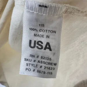 Fresh Produce Womens XL Cream Cotton Short‎ Sleeve T-Shirt Made in USA thumbnail 4