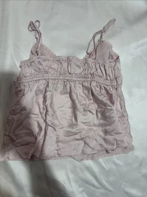 Light Pink Satin Lace-Trim Chemise Camisole thumbnail 3