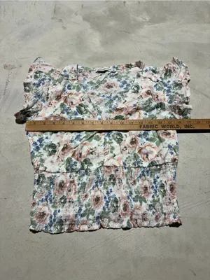 Abercrombie & fitch Floral Smocked Waist V-Neck Top small thumbnail 7