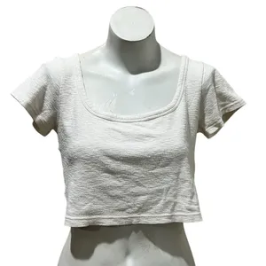 Madewell Women's Ivory Scoopneck Crop Tee Size M Short Sleeve Casual thumbnail 5