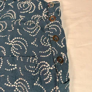 Maeve Anthropologie womens green geometric print cropped overalls. Size S. boho thumbnail 7