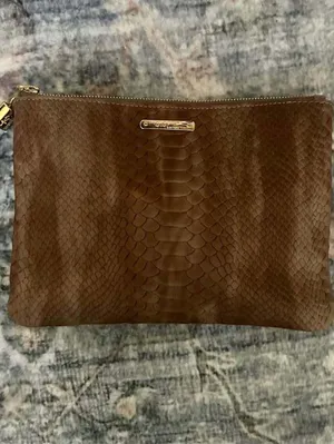 GiGi New York Snakeskin Embossed Leather Clutch thumbnail 6
