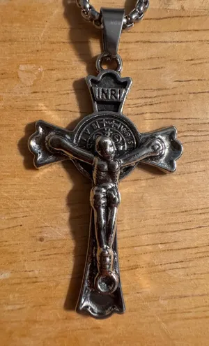 Stainless Steel Crucifix Cross Necklace thumbnail 1