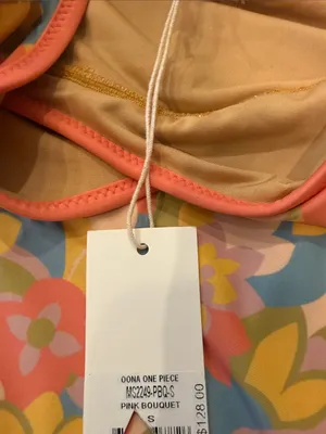 NWT Mollusk Surf Shop Oona One Piece Swimsuit Bathing Suit Small Pink Bouquet thumbnail 3