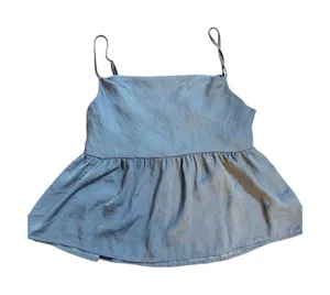 American Eagle Womens Solid Silky Cami‎ Tank Top in Blue Sz S thumbnail 1