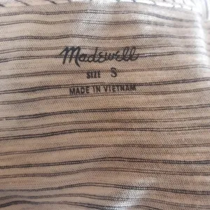 Madewell Striped Casual Tee Cream Nude Top Shirt v6x thumbnail 4
