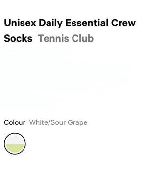 Lululemon Unisex Daily Essential Crew Socks Tennis Club White/Sour Grape Large thumbnail 4