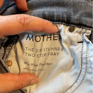MOTHER The Zip Stunner Two Step Fray Jeans Womens 27 Grey Edgy Skinny High Rise thumbnail 7