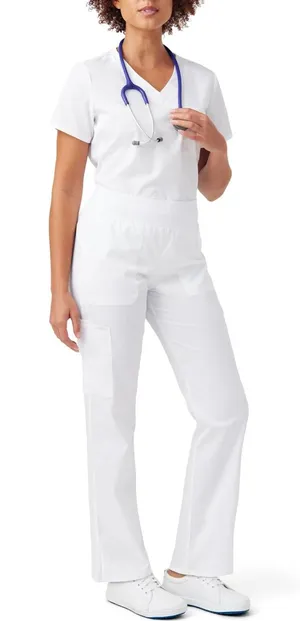 NWT Landau Proflex Women’s Tailored Fit Straight-Leg 5-Pocket Stretch Cargo Scrub Pants with Drawstring thumbnail 1